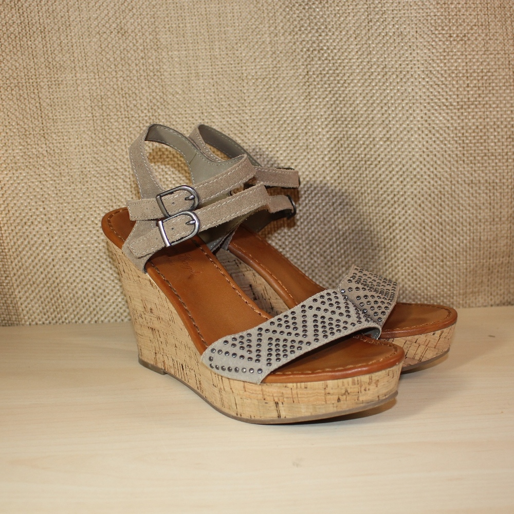American Eagle Outfitters Cork Wedge Sandals, 9